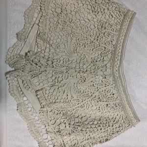 Cream Lace Shorts